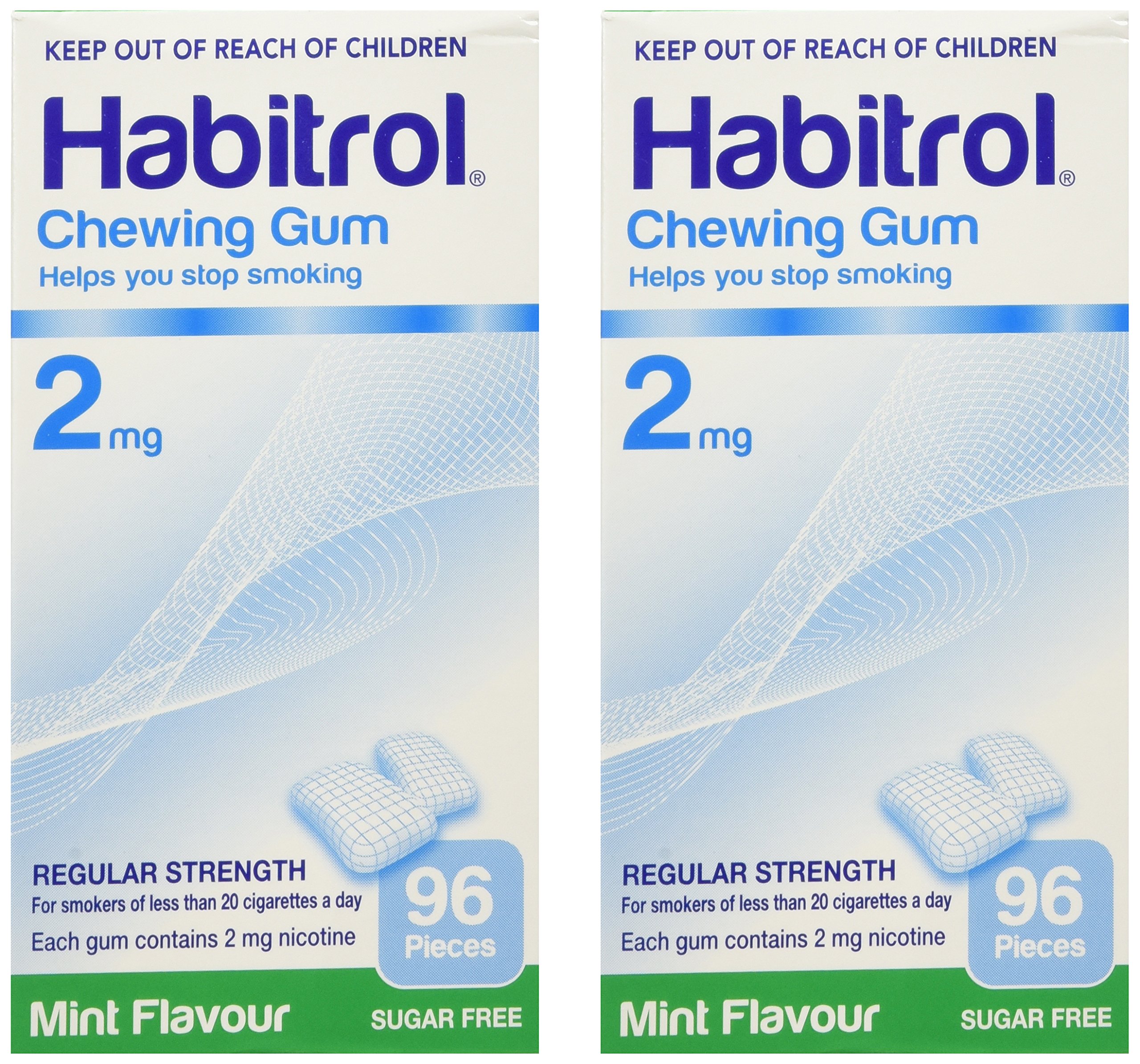 Habitrol Nicotine Gum 2 Boxes 2mg Mint 192 Pieces