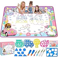 Water Doodle Mat- Kids Painting Writing Doodle Board Toy - Color Drawing Mat Bring Magic Pens Educational Toys for Age 3 4 5 6 7 8 9 10 11 12 Year Old Girls Boys Toddler Gift