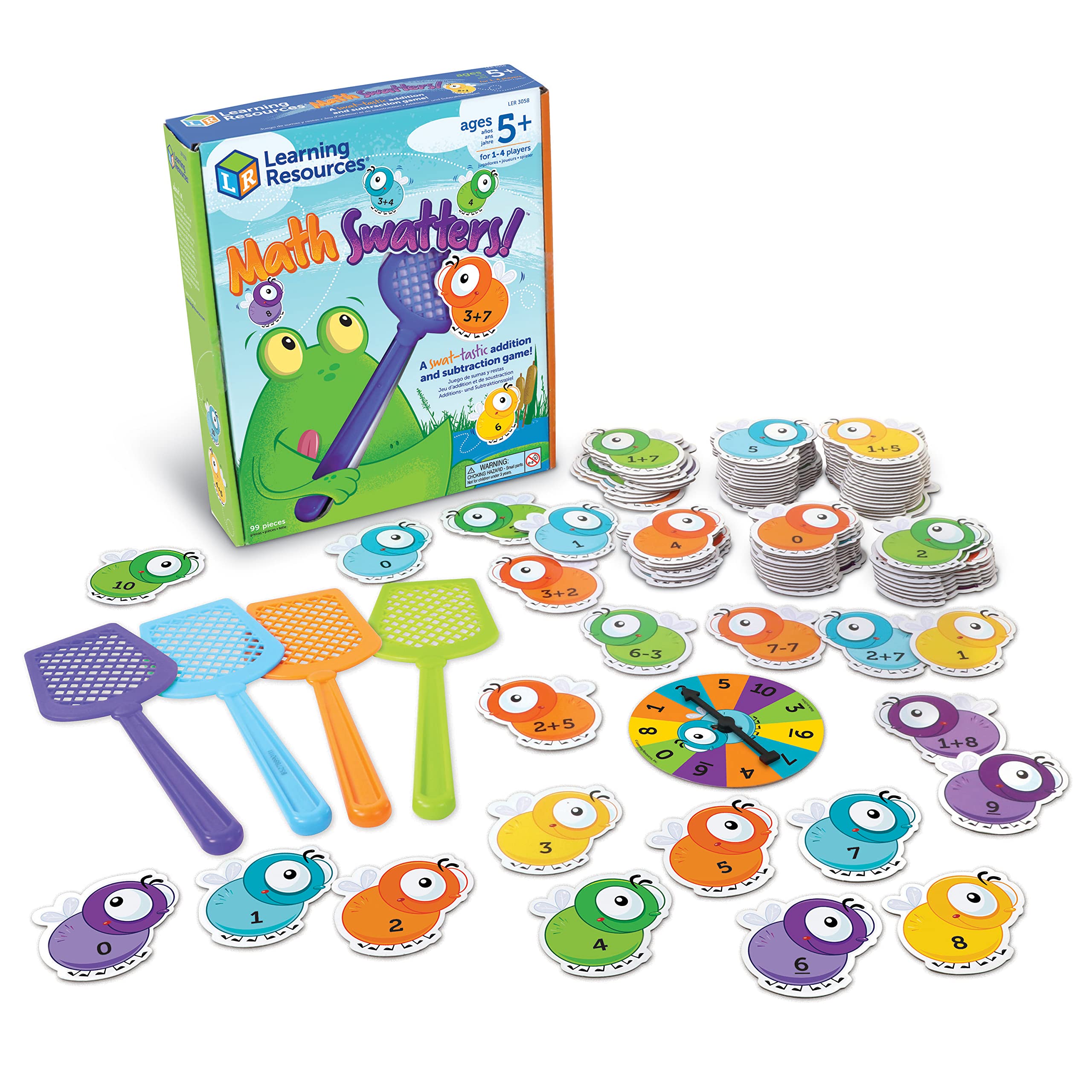 Learning Resources Mathswatters Addition & Subtraction Game - 99 Pieces, Age 5+ Math Games for Kids, Educational Games, Preschool Math, Kindergartner Learning Games Gifts for Boys and Girls