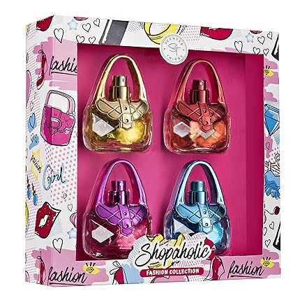 Perfume Body Mist Fragrance, 4 Piece Holiday Gift Set for Little and Young Girls, Tweens and Preteens – 4 Hand Bag Purse Shaped Bottles - SHOPAHOLIC Fashion Collection