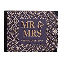 Purple Leaves Printed Wedding Guest Book Hardbound Cover Sign In Book Registry Scrapbook-9 x 12 Inches