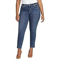 Silver Jeans Co. Women's Plus Size Infinite Fit Mid Rise Straight Leg Jeans