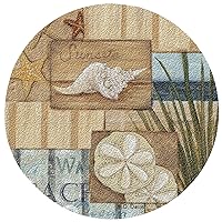 Thirstystone Cork Coaster Set, Non-Slip Cork Backing, Drink Absorbent & Protects Table, Home Accessories - Beach Design (Set of 4)