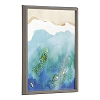 Blake Voyage Framed Printed Glass Wall Art by Janet Meinke-Lau, 18x24 Gray, Decorative Coastal Art for Wall