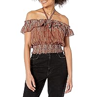 Ramy Brook Women's Striped Vance Printed Off Shoulder Top