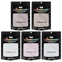 U.S. Art Supply Jewelescent Interference 5 Color Mica Pearl Powder Pigment Set Kit, 3.5 oz (100g) Sealed Pouches - Cosmetic Grade, Metallic Dye - Paint, Epoxy, Resin, Soap, Slime Making, Art
