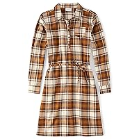 The Children's Place Women's Fall Plaid Long Sleeve Dress