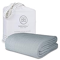 Luxury Cotton Blankets for King Size Bed | All-Season Cozy 100% Cotton King Size Blanket | Herringbone Soft & Lightweight Fall Thermal Blanket fits Cal King Size Bed | Scottish Grey