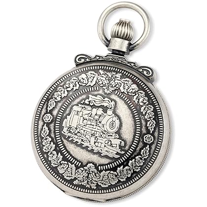 Charles-Hubert, Paris 3863-S Classic Collection Antiqued Finish Hunter Case Quartz Pocket Watch