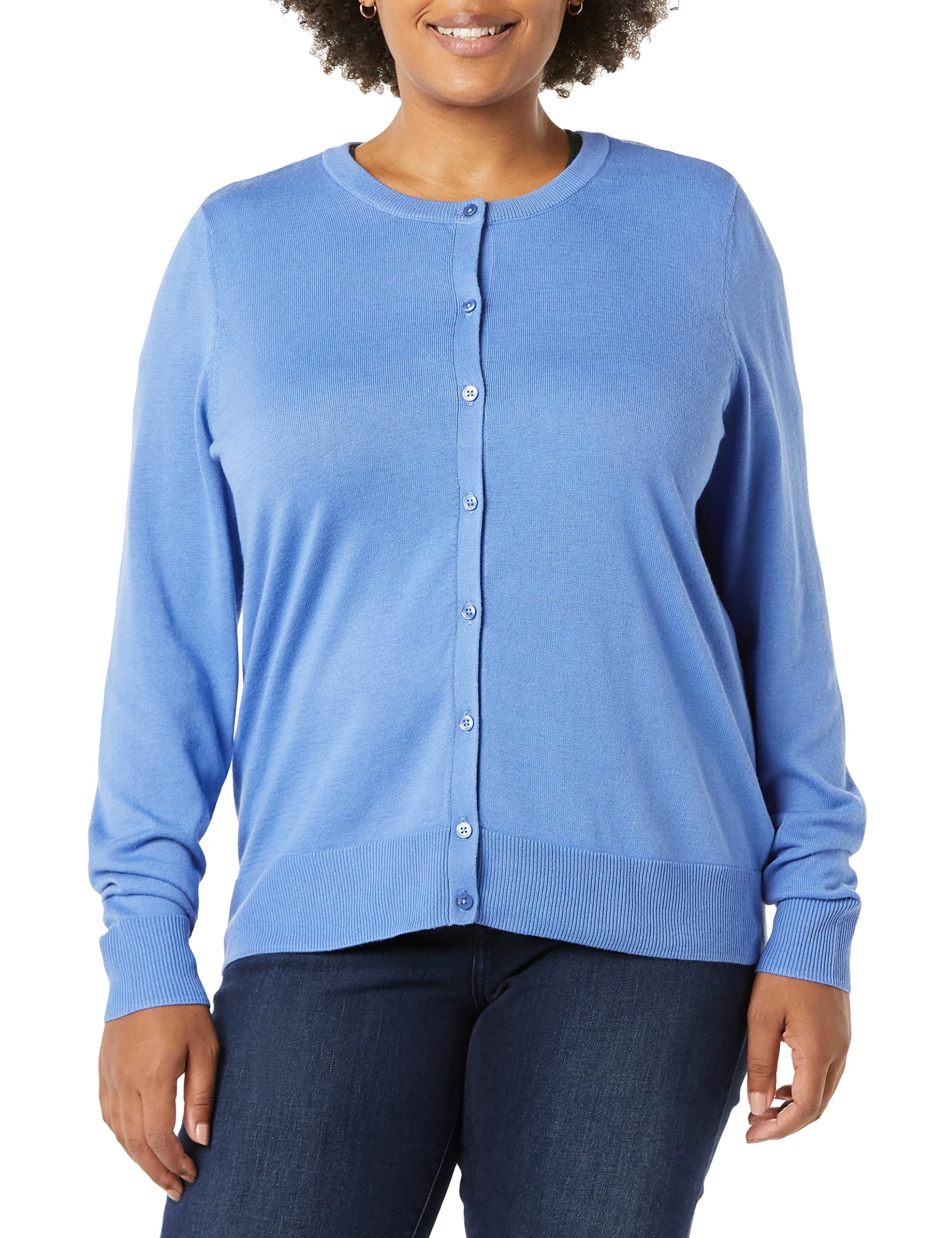 Amazon Essentials Women's Lightweight Crewneck Cardigan Sweater (Available in Plus Size)