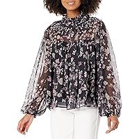French Connection Womens Diana Ruffled Burnout Blouse