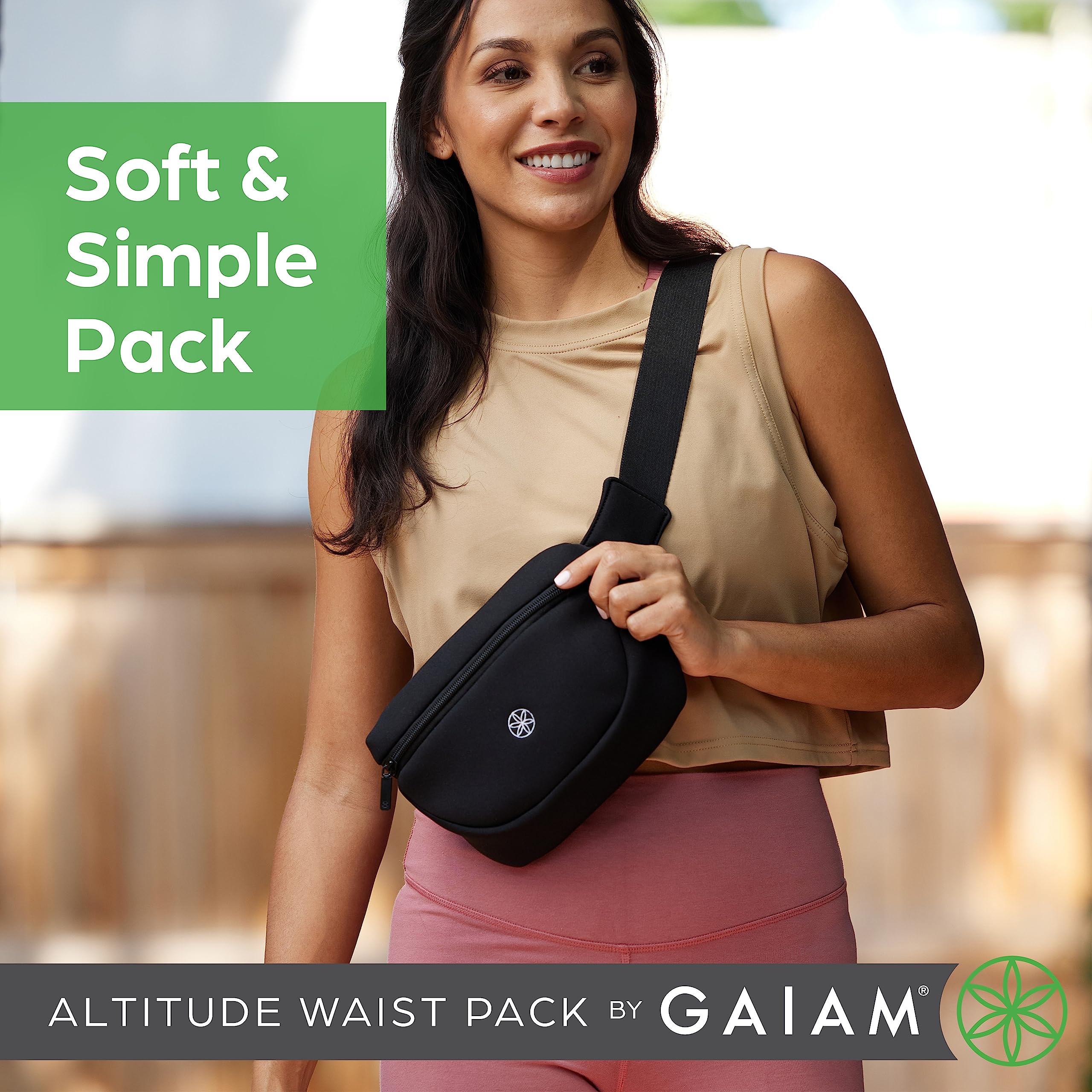 Gaiam Altitude Waist Pack - Storage Belt Bag for Women And Men - Adjustable Belt With Lightweight Pouch For Storing Essentials