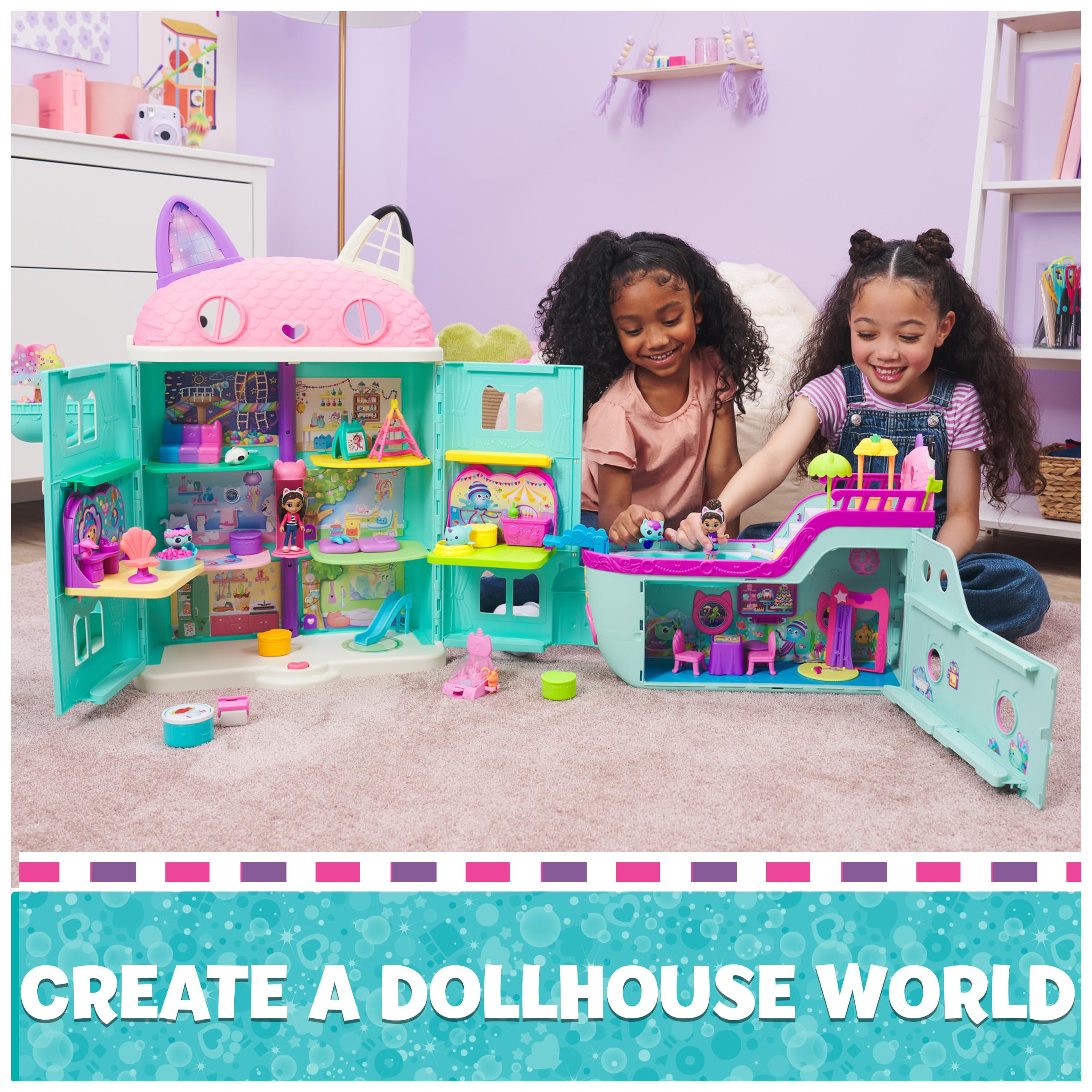 Gabby's Dollhouse Kitty Narwhal’s Carnival Room, with Toy Figure, Surprise Toys and Dollhouse Furniture, Kids Toys for Girls & Boys 3+