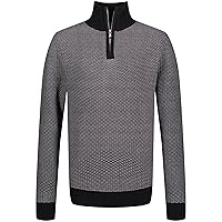 Calvin Klein Boys' Half Zip Pullover Sweater, Ribbed Neckline & Logo Detailing
