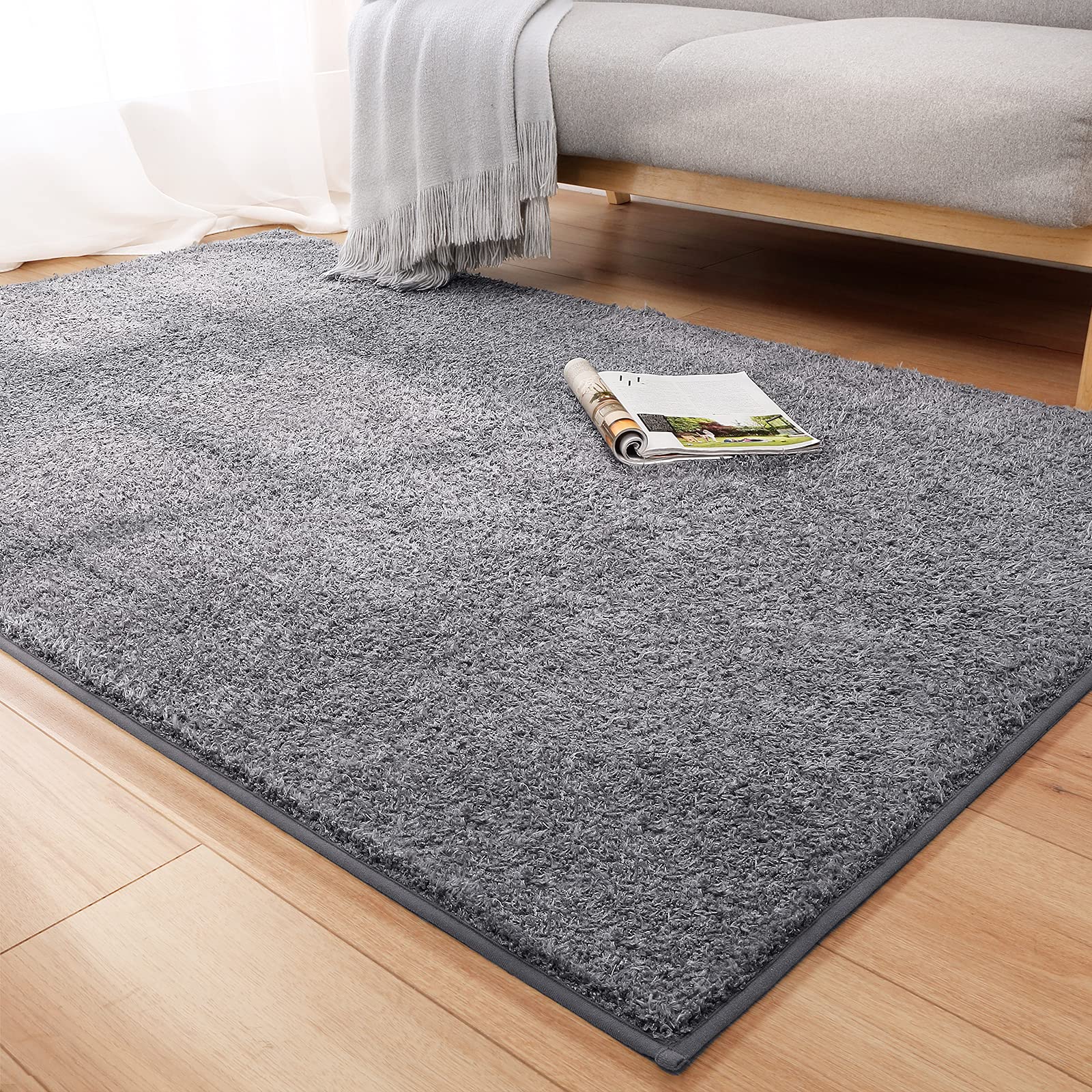 DEXI Area Rug Carpet Rugs Floor Mat Shaggy Carpets 5x7 for Living Room Bedroom Soft,Gray