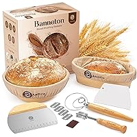 Sourdough Bread Baking Supplies and Proofing Baskets, A Complete Bread Making Kit Including 9