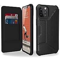 URBAN ARMOR GEAR UAG Designed for iPhone 12 Pro Max Case [6.7-inch screen] Flip Folio Cover with Card Slots and Viewing Stand Feather-Light Rugged Metropolis Protective Cover, Armortex FIBR ARMR Black