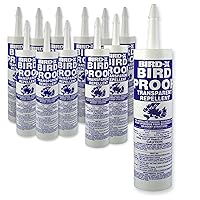 Bird Proof Gel, Sticky and Transparent Clear Gel, Long-Lasting and Easy to Use, Each Tube Covers 10 Linear feet, Pack of 12 Tubes (10 fl. oz. Each)