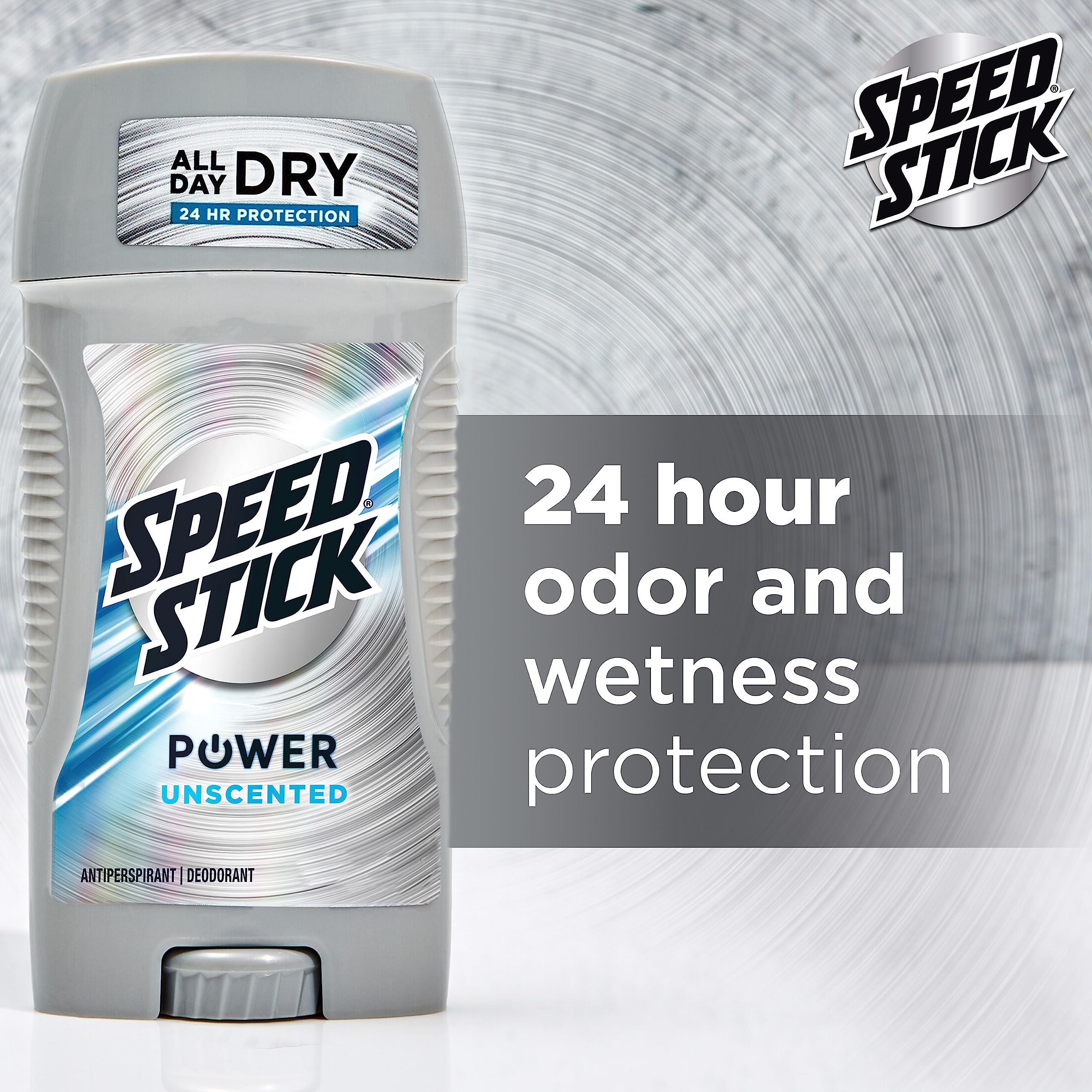Speed Stick Men's Antiperspirant Deodorant, Unscented, 3 Ounce, 4 Pack