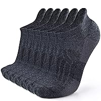 Busy Socks Merino Wool Compression Support Ankle Running Hiking Socks for Men Women, Soft Thick Cushion Tab Socks 3/6 Pairs