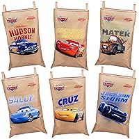 Disney Pixar Sack Race Party Games by GoSports - 6 Pack Bags for Kids - Mickey & Friends, Cars, and Roo Racers