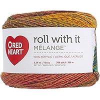 Red Heart Roll with It Melange Yarn, 1 Pack, Curtain Call