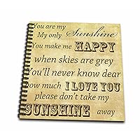 3dRose Vintage Sunshine-Love Songs-Memory Book, 12-inch (db_79369_2)