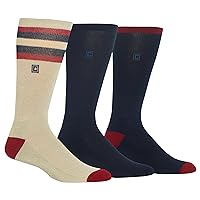 Chaps Men's Casual Flag Stripe Crew Socks - 3 Pair Pack