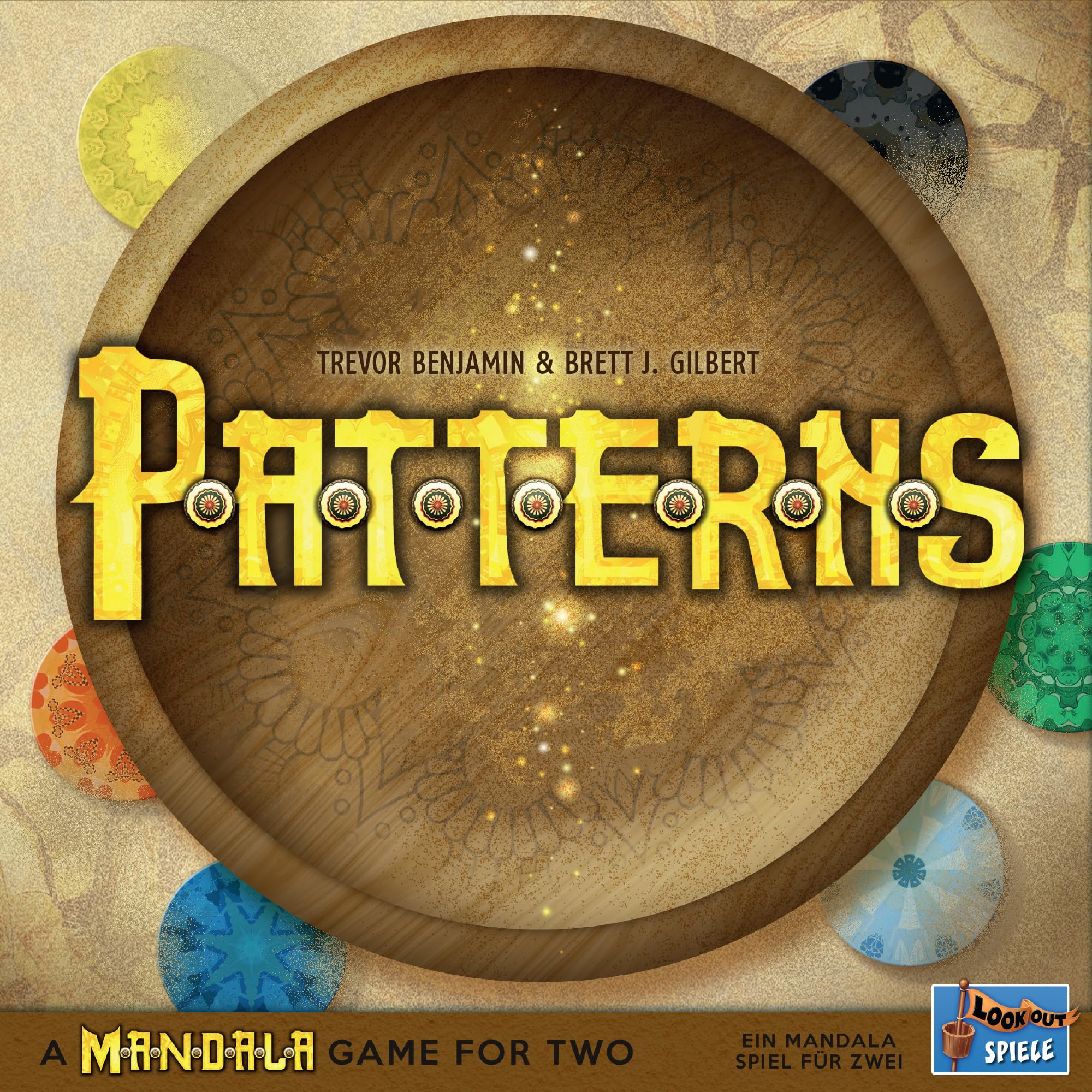 Patterns: A Mandala Game - Engaging Strategy Board Game with Unique Tea Towel Play Mat, Fun Family Game for Kids and Adults, Ages 10+, 2 Players, 15 Minute Playtime, Made by Lookout Games