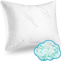 Xtreme Comforts Memory Foam Pillows Made in The USA - Queen Size, Slim Cooling Pillow for Sleeping on Side, Back & Stomach - Firm and Soft Bed Pillows