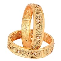 Bollywood Fashion Gold Plated Indian Polki Bangle Ethnic Traditional Jewelry (2.4)