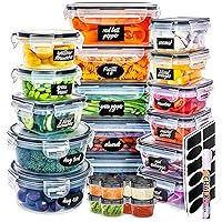 50 PCS Plastic Food Storage Containers with Lids (24 Containers & 24 Lids), Leakproof BPA-Free Containers for Kitchen Organization, Meal Prep, Reusable Lunch Container - (Pack of 50)
