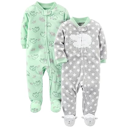 Simple Joys by Carter's Unisex Babies' Fleece Footed Sleep and Play, Pack of 2