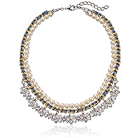 Ben-Amun Jewelry Woven Pearl and Petite Crystal Chain Necklace