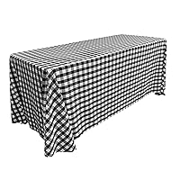 LA Linen Gingham Tablecloth - Checkered Tablecloth for Parties, Picnics & More - Farmhouse Tablecloth - Spring Tablecloth - Picnic Tablecloth - Cloth Tablecloths for Rectangle Tables - 90”x156 Black