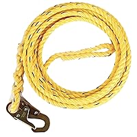 Guardian Fall Protection 01340 VL58-50 Standard 5/8 Inch Thick Rope with Snaphook End, 50-Foot , Yellow
