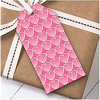 Pink Gradient Multiple Heart Birthday Present Favor Gift Tags