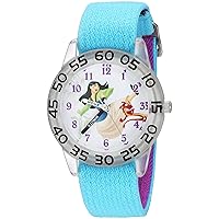 DISNEY Princess Kids' Plastic Time Teacher Analog Quartz Nylon Strap Watch