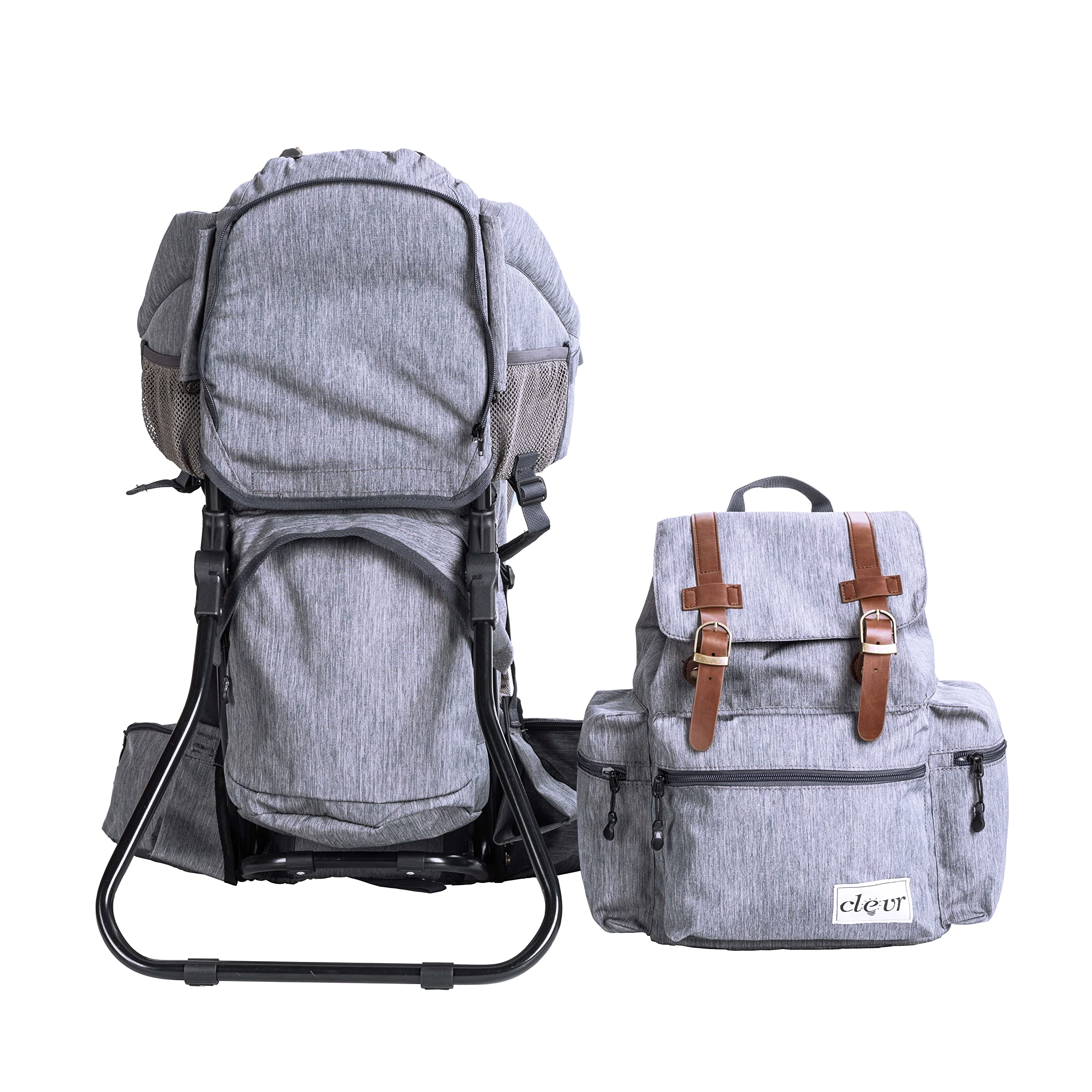 ClevrPlus Urban Explorer Child Carrier Hiking Baby Backpack, Heather Gray