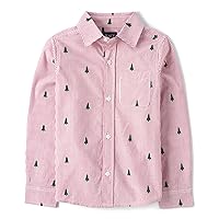 The Children's Place Boys' and Toddler Poplin Long Sleeve Button Down Shirt