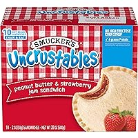Smucker's Uncrustables Frozen Peanut Butter & Strawberry Jam Sandwiches, 10 Count, Thaw & Eat