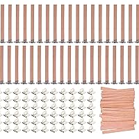 200PCS Wicks Wooden Set for Candles – 100 Wooden Wicks and 100 Candle Wick Clips for Candle Making Supplies Wood Candle Wicks for Soy Wax Wood Wicks for Candles Making Candle Making Accessories