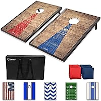 GoSports Classic Cornhole Sets – Choose 4'x2' or 3'x2' - Includes 8 Bean Bags, Travel Case and Game Rules (Choice of Style)