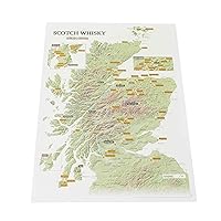 Maps International Whisky Distilleries Collect and Scratch Print - Poster for Scotch lovers - 29.7 (w) x 42.0 (h) cm, Multicolor