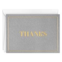 Hallmark Bulk Thank You Notes, Gray and Gold (100 Blank Cards with Envelopes)