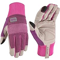 Wells Lamont Women's High Dexterity Breathable 3D Mesh Work and Gardening Gloves, Pink, Medium (7764M),Plum Purple