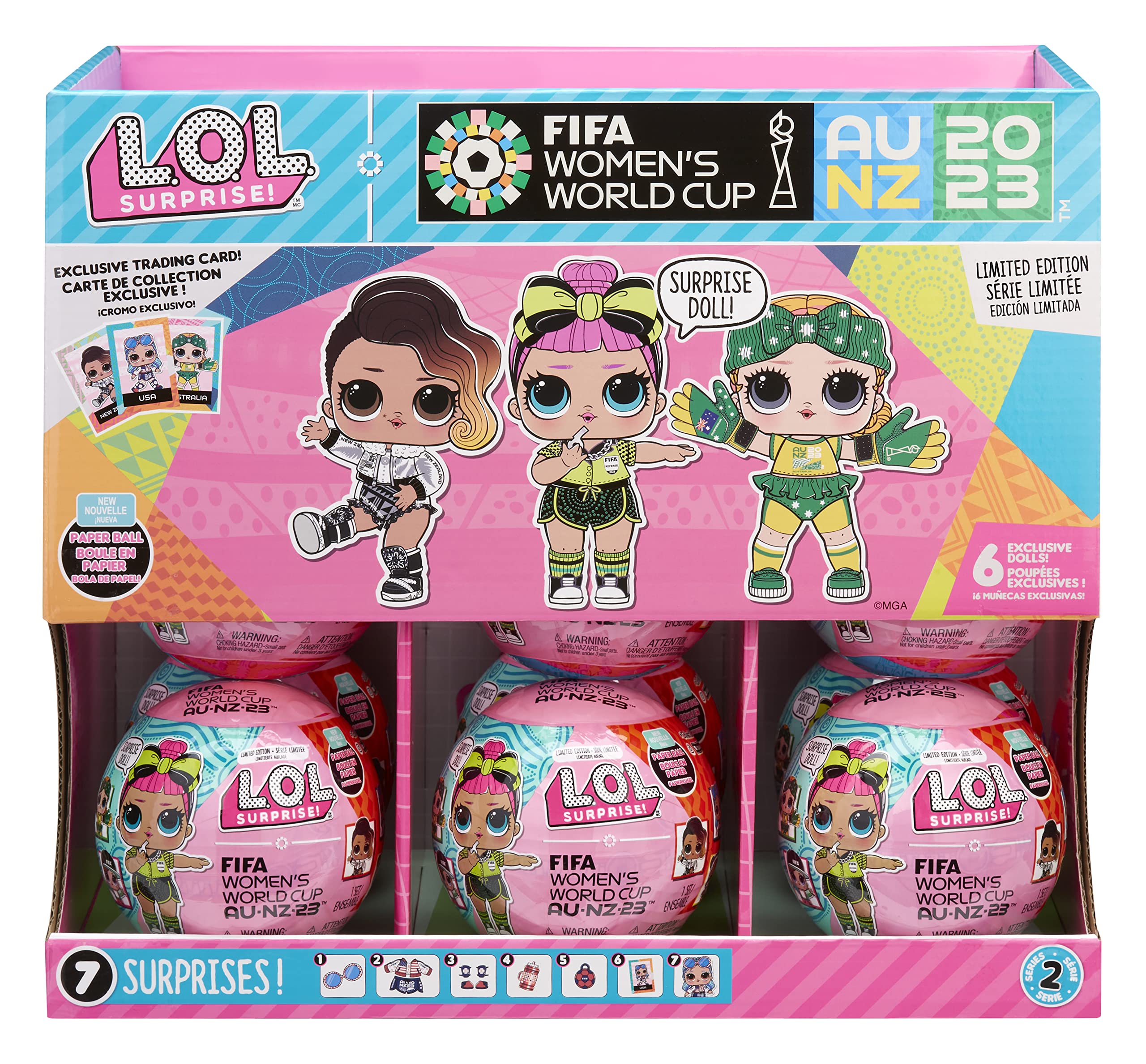 LOL Surprise X FIFA Women's World Cup Australia & New Zealand 2023 Dolls with 7 Surprises, Accessories, Limited Edition Dolls, Collectible Dolls, Soccer- Themed Dolls- Great Gift for Girls Age 4+