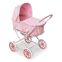 Badger Basket Just Like Mommy 3-in-1 Toy Doll Pram Stroller and Carrier for 18-22 inch Dolls - Pink/Rosebud