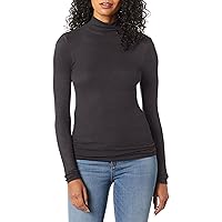 Enza Costa Women's Rib Fitted Long Sleeve Turtleneck Top