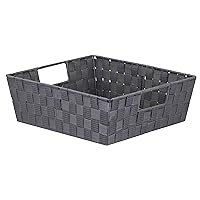Grey Non-Woven Storage Bin with Open Handles by Home Basics | Closet Organization Essential